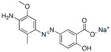 5-[(4-アミノ-5-メトキシ-2-メチルフェニル)アゾ]-2-ヒドロキシ安息香酸/ナトリウム 化学構造式