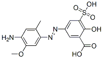 5-[(4-amino-5-methoxy-2-tolyl)azo]-3-sulphosalicylic acid Struktur