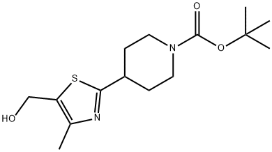 TERT-BUTYL 4-[5-(HYDROXYMETHYL)-4-METHYL-1,3-THIAZOL-2-YL]TETRAHYDRO-1(2H)-PYRIDINECARBOXYLATE 化学構造式