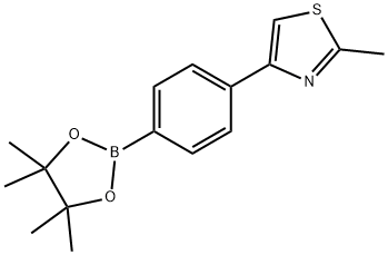 2-甲基-4-(4-(4,4,5,5-四甲基-1,3,2-二氧杂硼戊烷-2-基)苯基)噻唑, 857283-68-2, 结构式