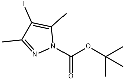 TERT-BUTYL 4-IODO-3,5-DIMETHYL-1H-PYRAZOLE-1-CARBOXYLATE Struktur