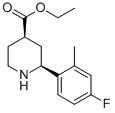 ETHYL CIS-2-(4-FLUORO-2-METHYLPHENYL)PIPERIDINE-4-CARBOXYLATE Structure