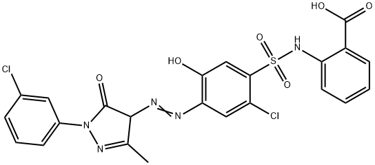2-[[[2-chloro-4-[[1-(3-chlorophenyl)-4,5-dihydro-3-methyl-5-oxo-1H-pyrazol-4-yl]azo]-5-hydroxyphenyl]sulphonyl]amino]benzoic acid Structure