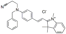 2-[2-[4-[benzyl(2-cyanoethyl)amino]phenyl]vinyl]-1,3,3-trimethyl-3H-indolium chloride  Struktur