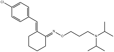 2-[(E)-p-クロロベンジリデン]シクロヘキサノン(E)-O-[3-(ジイソプロピルアミノ)プロピル]オキシム 化学構造式