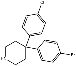 4-(4-BROMOPHENYL)-4-(4-CHLOROPHENYL)PIPERIDINE 化学構造式
