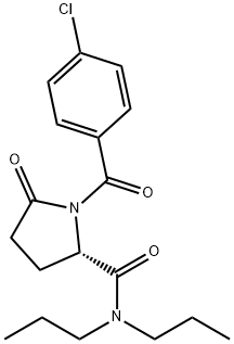 (S)-1-(4-chlorobenzoyl)-5-oxo-N,N-dipropylpyrrolidine-2-carboxamide  Struktur