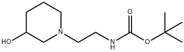 CARBAMIC ACID, [2-(3-HYDROXY-1-PIPERIDINYL)ETHYL]-, T-BUTYL ESTER Structure