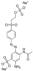 4-(乙酰氨基)-2-氨基-5-[[4-[[2-(硫氧)乙基]磺酰基]苯基]偶氮]苯磺酸二钠, 85765-41-9, 结构式