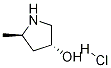 (3R,5R)-5-メチルピロリジン-3-オール塩酸塩 化学構造式