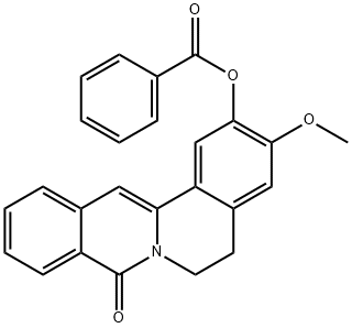 8H-Dibenzo[a,g]quinolizin-8-one,  2-(benzoyloxy)-5,6-dihydro-3-methoxy- Structure