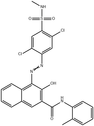 1-(2,5-Dichloro-4-(N-methylsulfamoyl)phenylazo)-2-hydroxy-N-(2-tolyl)-3-naphthamide 结构式