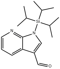 1H-Pyrrolo[2,3-b]pyridine-3-carboxaldehyde, 1-[tris(1-methylethyl)silyl]- 化学構造式