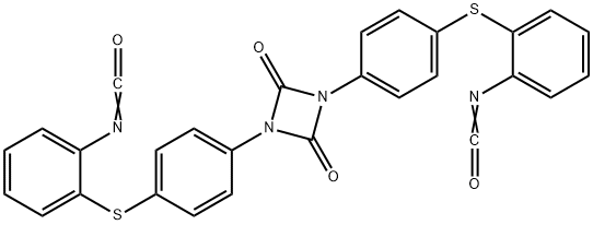 1,3-ビス[4-[(2-イソシアナトフェニル)チオ]フェニル]-1,3-ジアゼチジン-2,4-ジオン 化学構造式