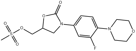 3-[3-氟-4-(4-吗啉基)苯基]-5-[[(甲磺酰基)氧基]甲基]-2-恶唑烷酮, 858344-36-2, 结构式