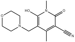 4-HYDROXY-2,5-DIMETHYL-3-(MORPHOLINOMETHYL)-6-OXO-1,3-CYCLOHEXADIENE-1-CARBONITRILE 结构式