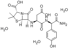 Glycinamide, L-asparaginyl-N-(2-carboxy-3,3-dimethyl-7-oxo-4-thia-1-az abicyclo(3.2.0)hept-6-yl)-D-2-(4-hydroxyphenyl)-, trihydrate, (2S-(2-a lpha,5-alpha,6-beta))- Structure