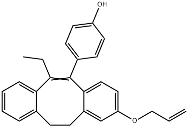 p-(2-アリルオキシ-6-エチル-11,12-ジヒドロジベンゾ[a,e]シクロオクテン-5-イル)フェノール 化学構造式