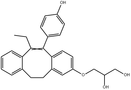 3-[[6-Ethyl-5-(p-hydroxyphenyl)-11,12-dihydrodibenzo[a,e]cycloocten-2-yl]oxy]-1,2-propanediol Structure