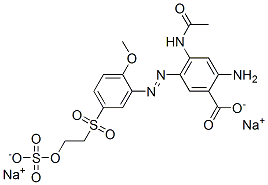 4-acetamido-5-[[2-methoxy-5-[[2-(sulphooxy)ethyl]sulphonyl]phenyl]azo]anthranilic acid, sodium salt Structure