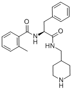 BENZENEPROPANAMIDE, ALPHA-[(2-METHYLBENZOYL)AMINO]-N-(4-PIPERIDINYLMETHYL)-, (ALPHA-S)- 结构式