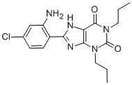 8-(2-アミノ-4-クロロフェニル)-1,3-ジプロピルキサンチン 化学構造式