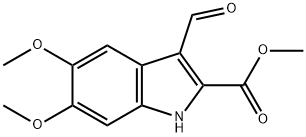 3-ホルミル-5,6-ジメトキシ-1H-インドール-2-カルボン酸メチル 化学構造式