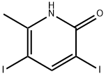 3,5-ジヨード-6-メチルピリジン-2-オール 化学構造式