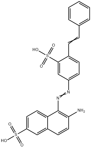 6-amino-5-[[4-(2-phenylvinyl)-3-sulphophenyl]azo]naphthalene-2-sulphonic acid 结构式