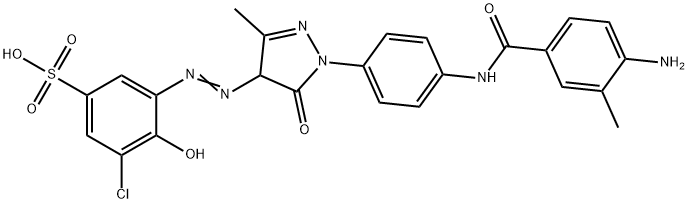 3-[[[1-[4-[(4-アミノ-3-メチルベンゾイル)アミノ]フェニル]-4,5-ジヒドロ-3-メチル-5-オキソ-1H-ピラゾール]-4-イル]アゾ]-5-クロロ-4-ヒドロキシベンゼンスルホン酸 化学構造式