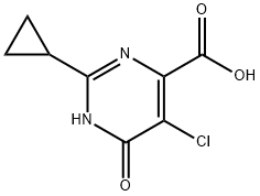 5-CHLORO-2-CYCLOPROPYL-6-OXO-1,6-DIHYDRO-PYRIMIDINE-4-CARBOXYLIC ACID Structure