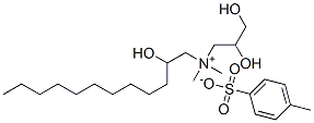 N-(2,3-ジヒドロキシプロピル)-2-ヒドロキシ-N,N-ジメチル-1-ドデカンアミニウム・4-メチルベンゼンスルホナート 化学構造式