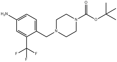4-(4-Boc-piperazin-1-yl-methyl)-2-trifluoromethylaniline Structure