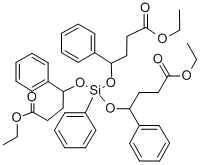 3,8,10-Trioxa-9-silatetradecan-14-oic acid, 9-(4-ethoxy-4-oxo-1-phenyl butoxy)-4-oxo-7,9,11-triphenyl-, ethyl ester Struktur