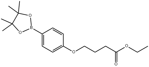 4-(4-(4,4,5,5-四甲基-1,3,2-二氧硼杂环戊烷-2-基)苯氧基)丁酸乙酯, 859169-90-7, 结构式