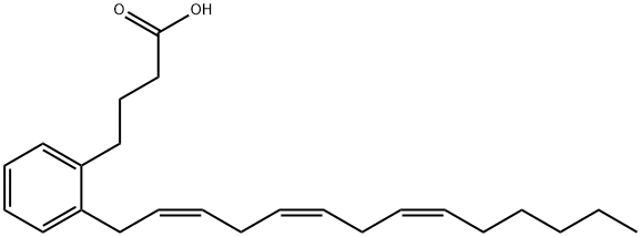 4-[2-[(2Z,5Z,8Z)-tetradeca-2,5,8-trienyl]phenyl]butanoic acid Struktur