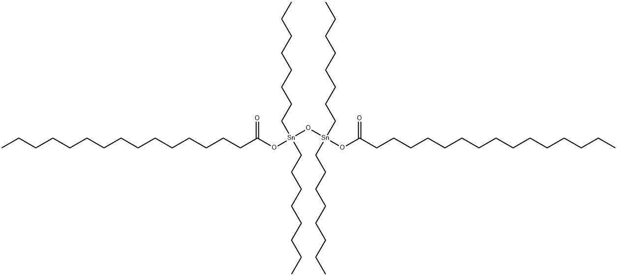 ビス(ヘキサデカノイルオキシジオクチルスタンニル)オキシド 化学構造式