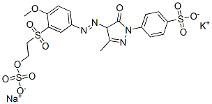 p-[4,5-dihydro-4-[[4-methoxy-3-[[2-(sulphooxy)ethyl]sulphonyl]phenyl]azo]-3-methyl-5-oxo-1H-pyrazol-1-yl]benzenesulphonic acid, potassium sodium salt|