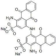 4,4'-イミノビス(1-アミノ-9,10-ジヒドロ-9,10-ジオキソ-2-アントラセンスルホン酸)ジナトリウム 化学構造式