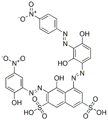 5-[[2,4-dihydroxy-3-[(4-nitrophenyl)azo]phenyl]azo]-4-hydroxy-3-[(2-hydroxy-5-nitrophenyl)azo]naphthalene-2,7-disulphonic acid Struktur