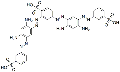 2,4-bis[[2,4-diamino-5-[(3-sulphophenyl)azo]phenyl]azo]benzenesulphonic acid Struktur