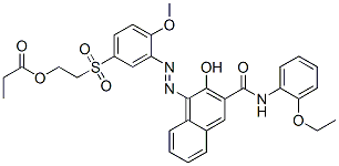 N-(2-エトキシフェニル)-3-ヒドロキシ-4-[[2-メトキシ-5-[[2-(1-オキソプロポキシ)エチル]スルホニル]フェニル]アゾ]-2-ナフタレンカルボアミド 化学構造式