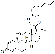 17-ヒドロキシ-21-[(1-オキソヘプチル)オキシ]プレグナ-1,4-ジエン-3,11,20-トリオン 化学構造式