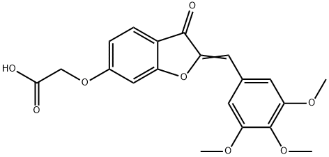 2-((3-Oxo-2-(3,4,5-trimethoxybenzylidene)-2,3-dihydrobenzofuran-6-yl)oxy)acetic acid Struktur