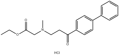 Glycine, N-(3-(1,1'-biphenyl)-4-yl-3-oxopropyl)-N-methyl-, ethyl ester, hydrochloride,85975-26-4,结构式