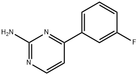 2-アミノ-4-(3-フルオロフェニル)ピリミジン 化学構造式