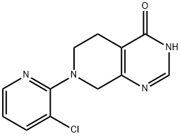 7-(3-Chloro-pyridin-2-yl)-5,6,7,8-tetrahydro-3Hpyrido[
3,4-d]pyrimidin-4-one 结构式