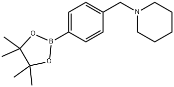 1-[4-(4,4,5,5-テトラメチル-1,3,2-ジオキサボロラン-2-イル)ベンジル]ピペリジン 化学構造式