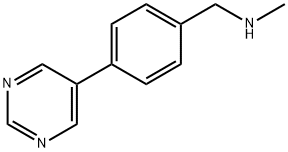 N-甲基-1-(4-(嘧啶-5-基)苯基)甲胺, 859850-85-4, 结构式