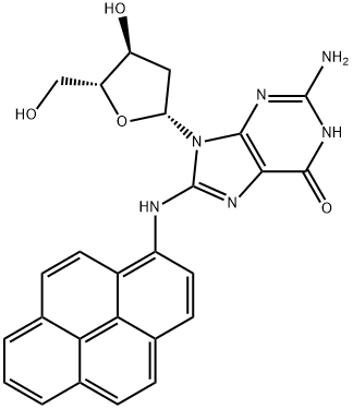 N-(deoxyguanosin-8-yl)-1-aminopyrene Struktur